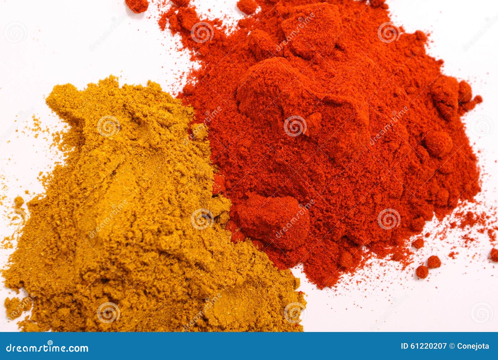 Paprika and pepper powder stock image. Image of paprica 61220207