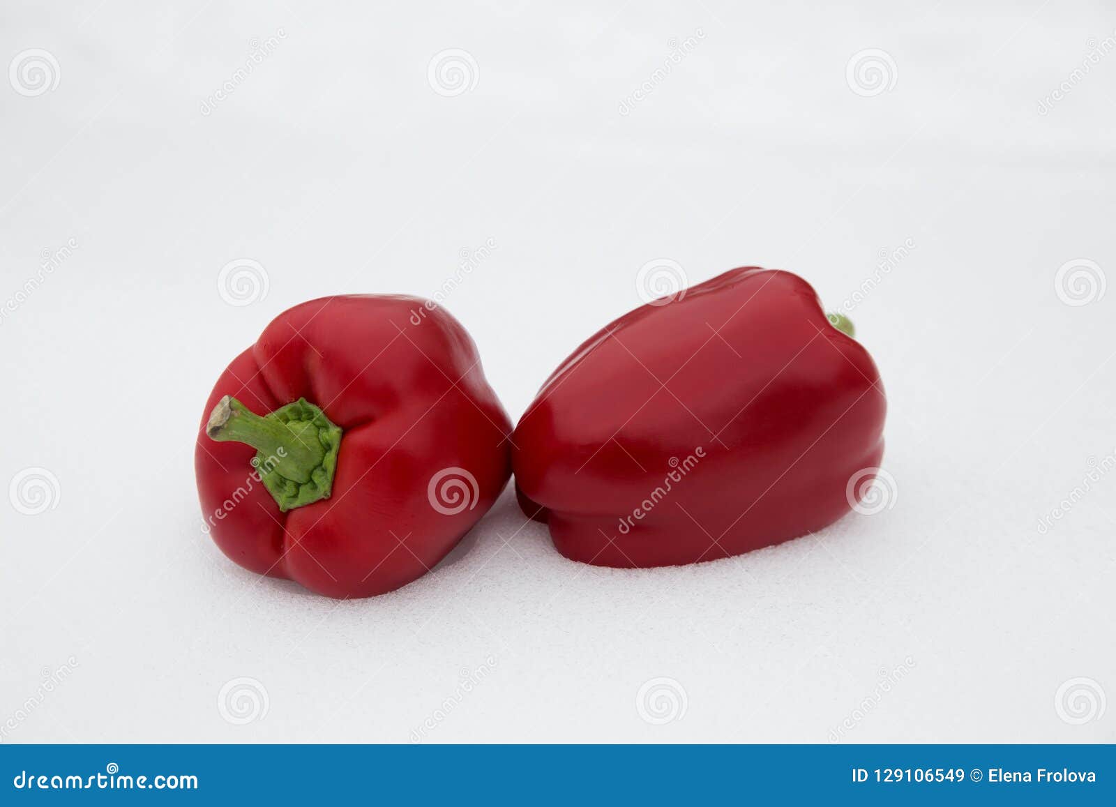 Paprika. Red Bell Pepper on White Snow. Stock Image Image of bell
