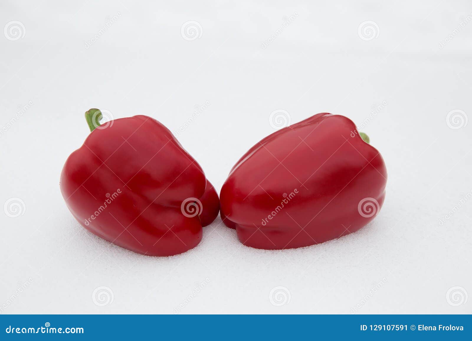 Paprika. Red Bell Pepper on White Snow. Stock Image Image of food