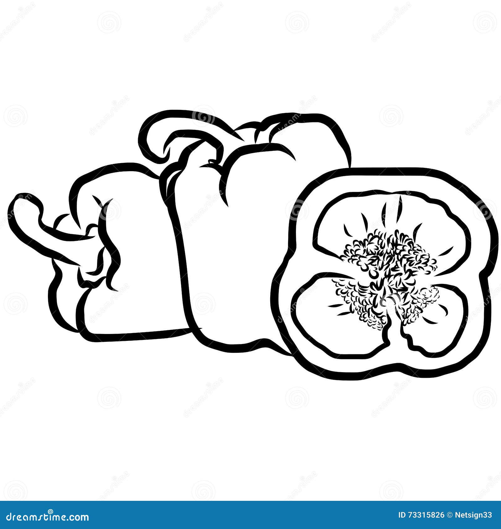 Paprika Sketch Vegetables vektor abbildung. Illustration von abbildung