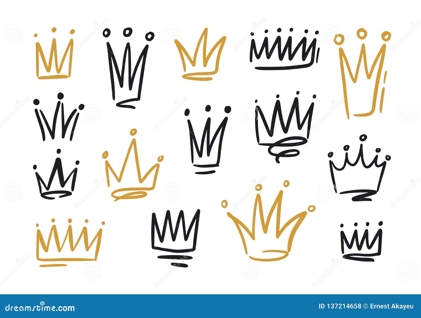 Paquete De Dibujos De Coronas O De Coronas Para El Rey O La Reina Símbolos  De La Monarquía, De La Autoridad Soberana Y De La Mano Ilustración del  Vector - Ilustración de
