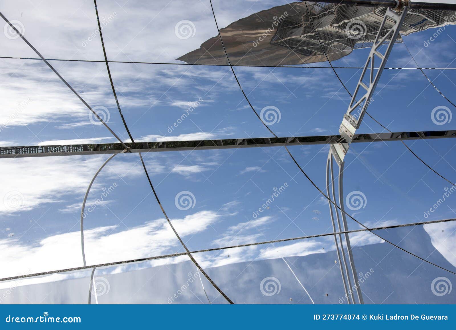 parabolic solar mirrors of a solar energy installation