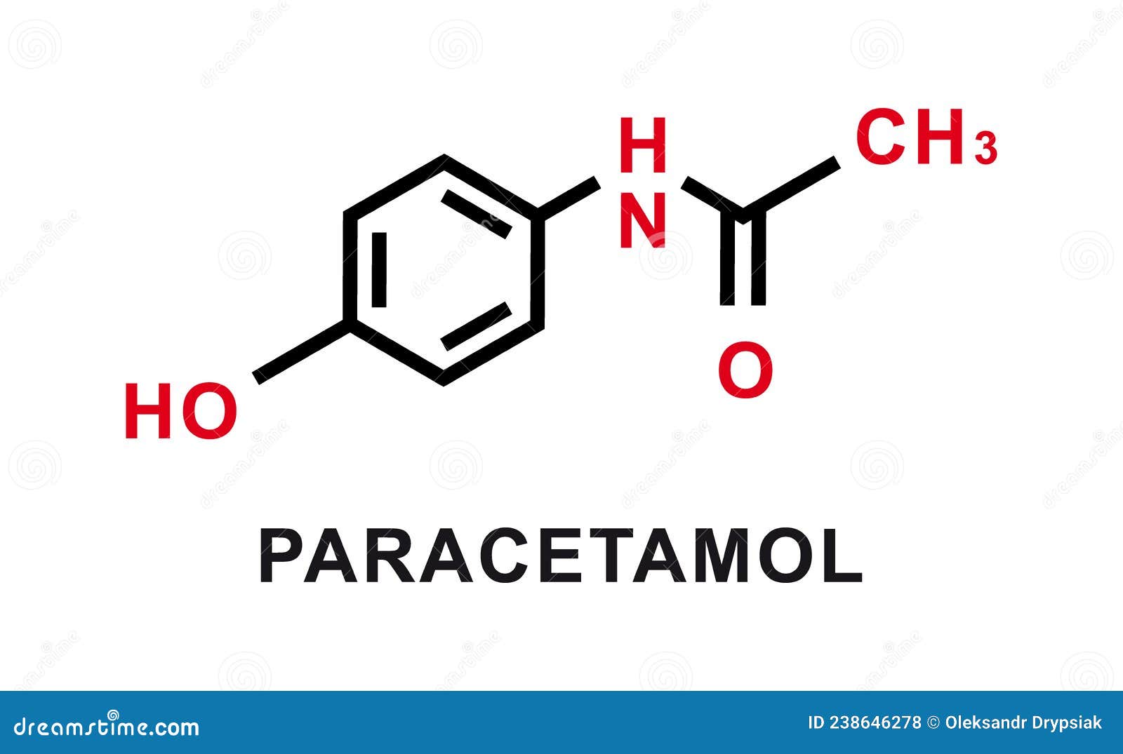 Paracetamol Chemical Formula. Paracetamol Structural Chemical Formula ...