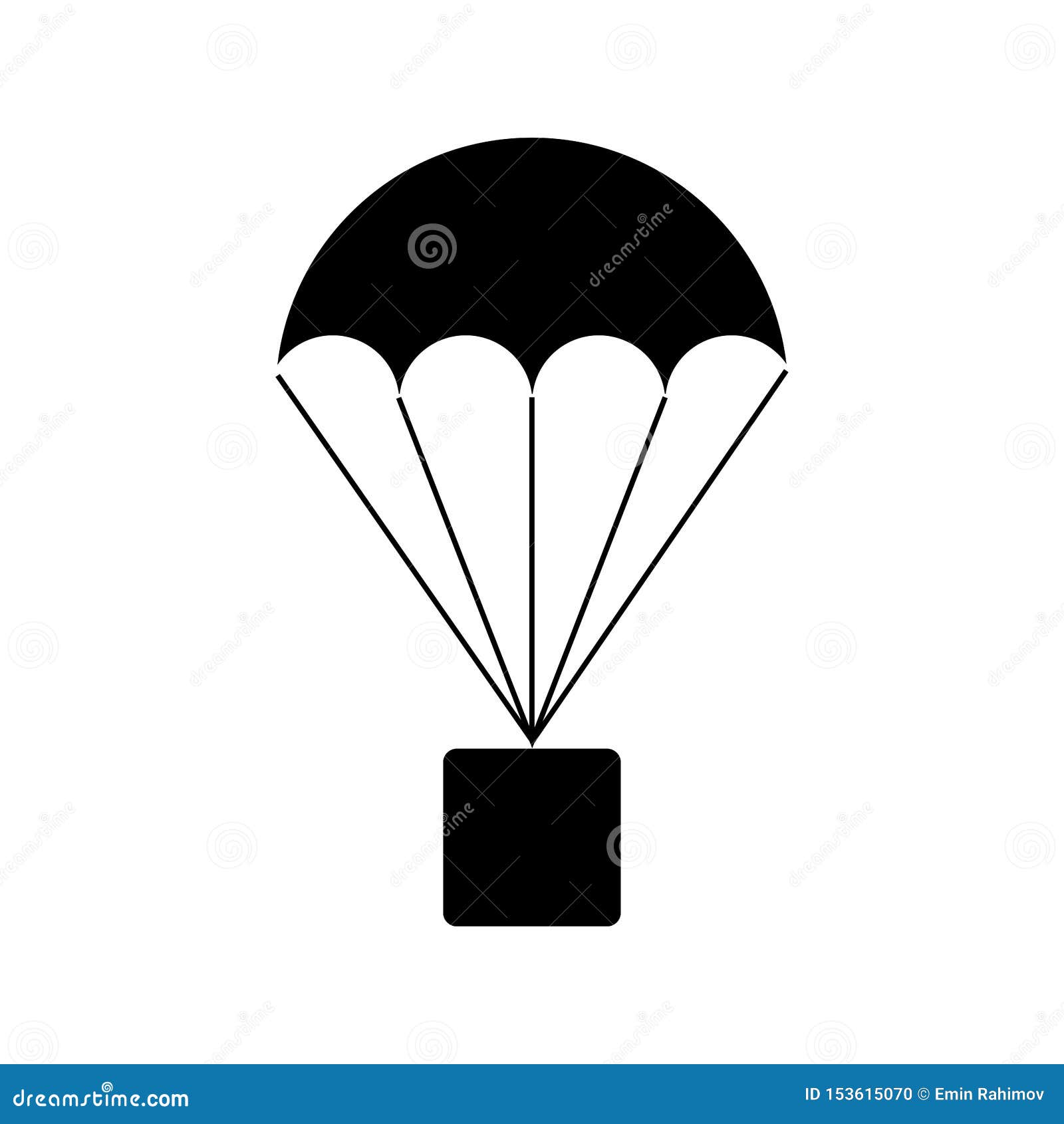 Parachute with Box Parcel Sign Stock Illustration - Illustration of ...