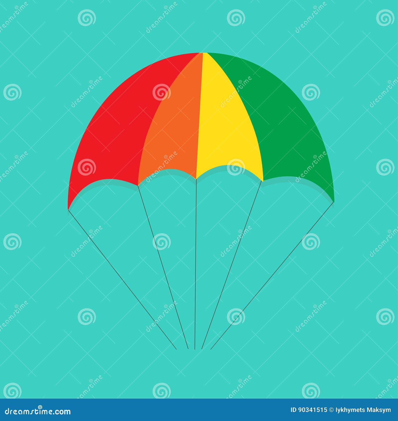 Parachute Icon on blue background. Parachute Icon illustration on blue background colorfull parachute icon