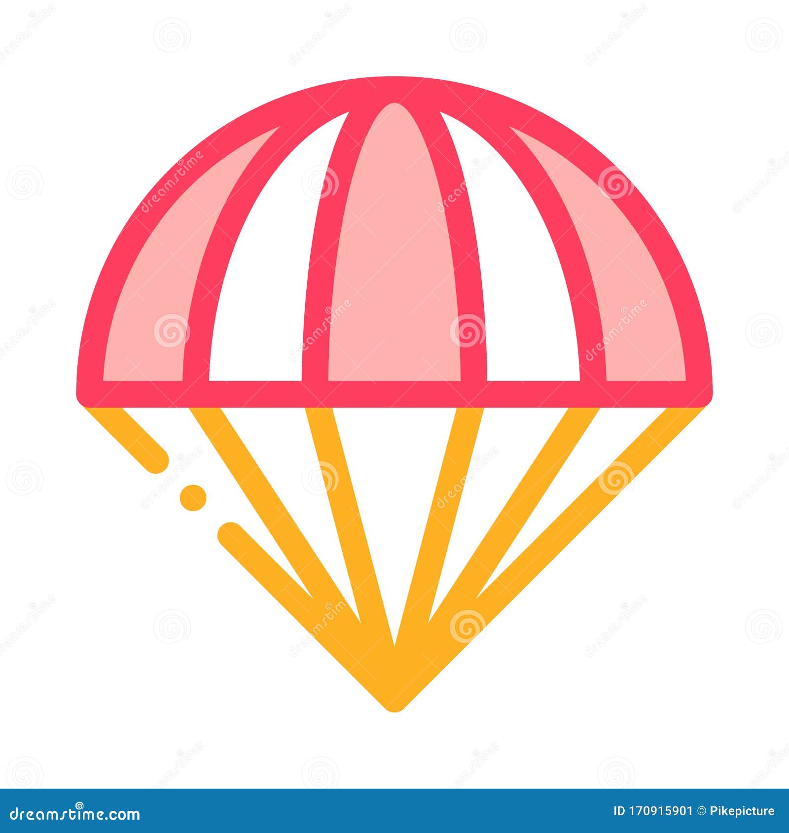 Parachute Icon Vector Outline Illustration Stock Vector Illustration