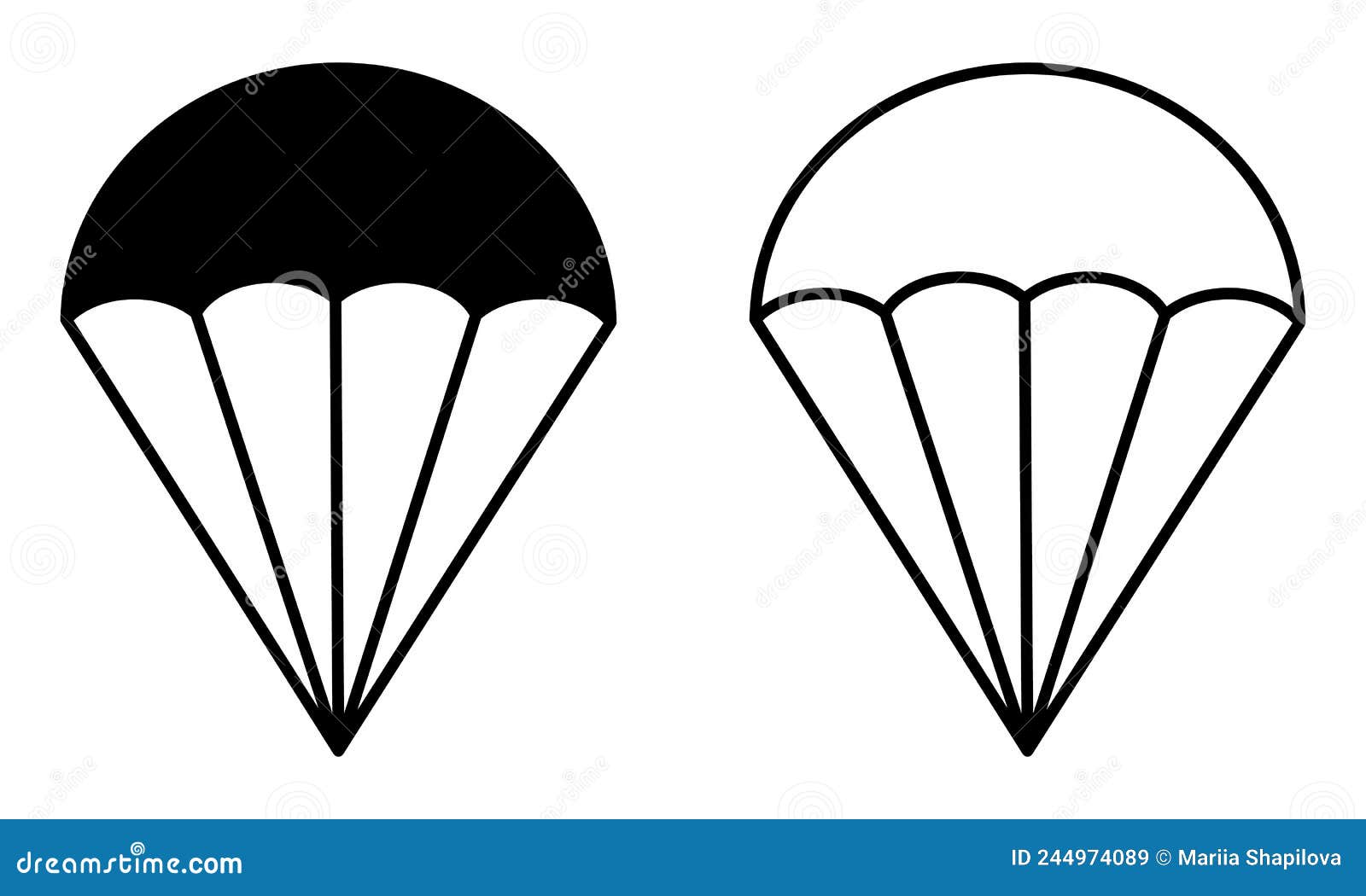 Parachute Icons Outline And Filled Vector Sign