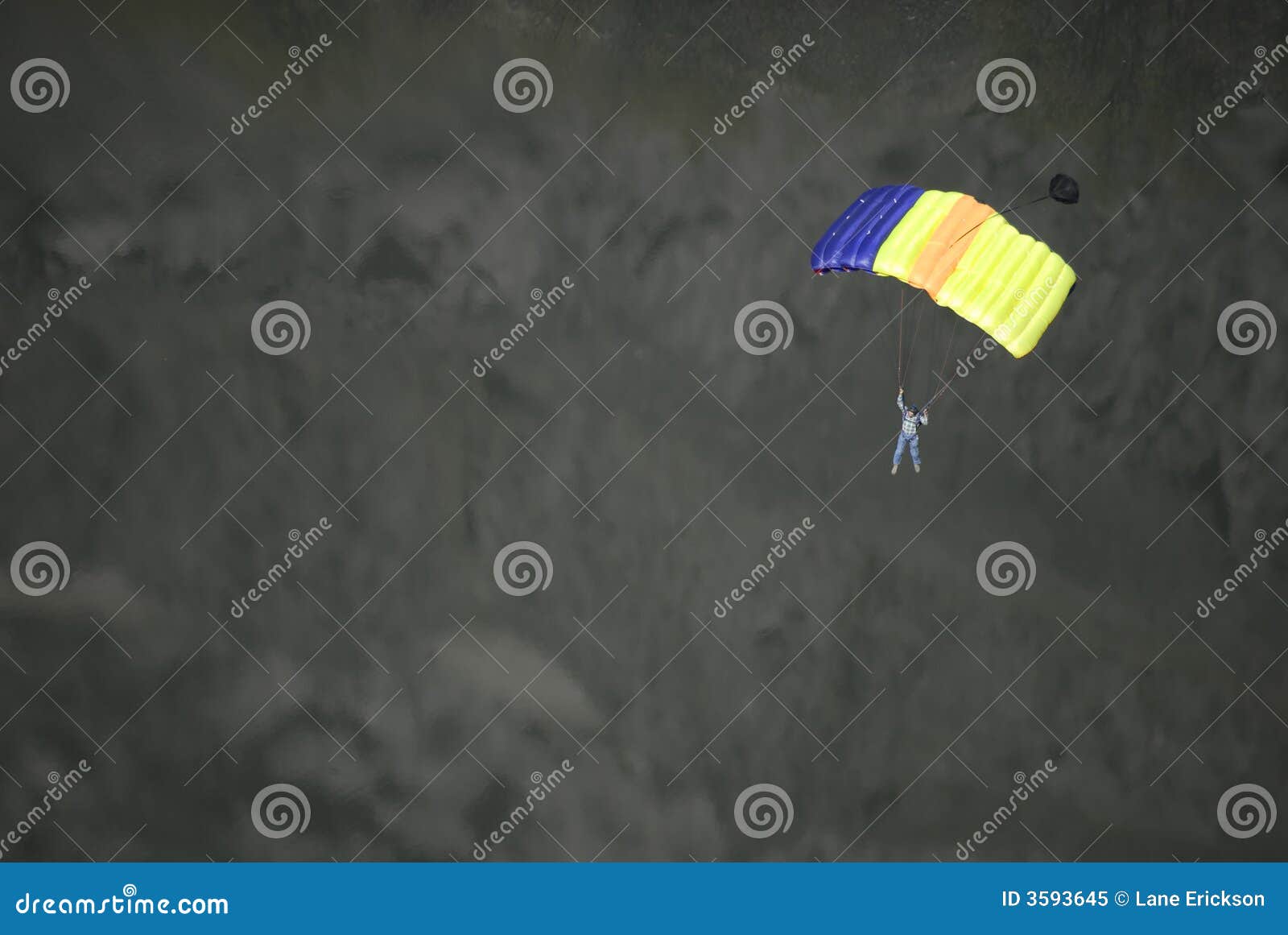 Parachute and Person stock image. Image of high, blue 3593645