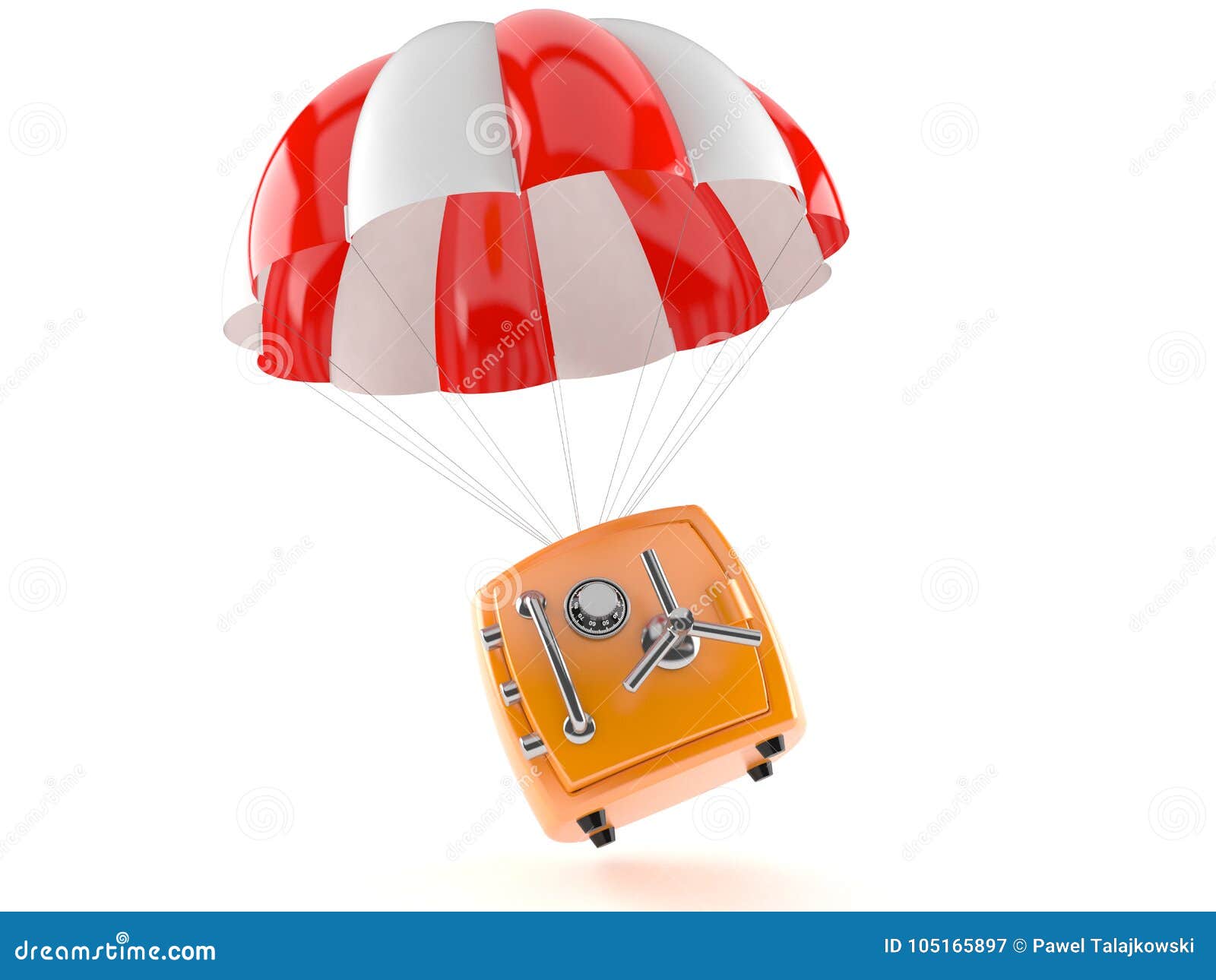Parachute with safe stock illustration. Illustration of freedom 105165897