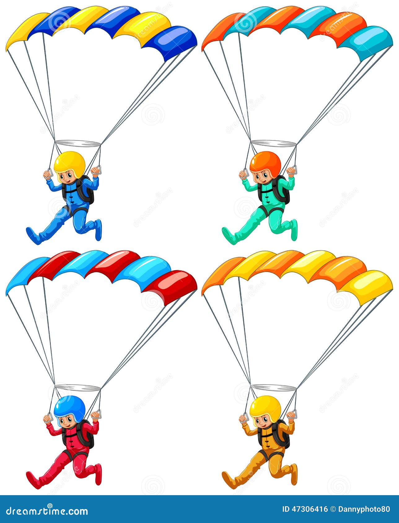 Parachute Boys RoyaltyFree Illustration 3666318