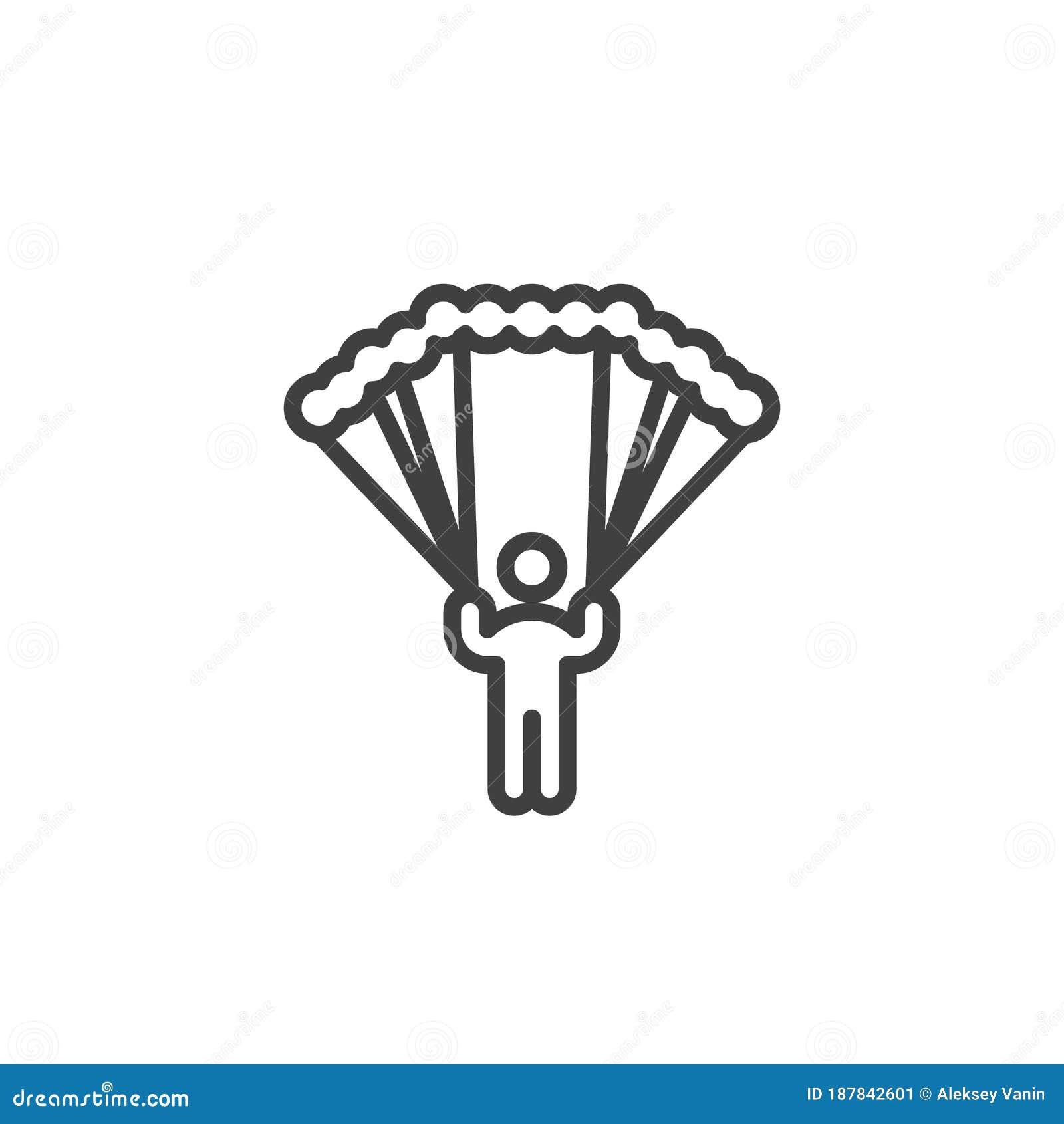 Parachute Skydiver Line Icon Stock Vector Illustration Of Sign
