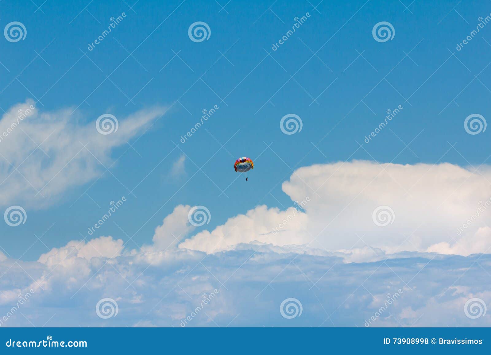 Parachuting Over a Sea, Towing by Boat Stock Photo Image of parachute