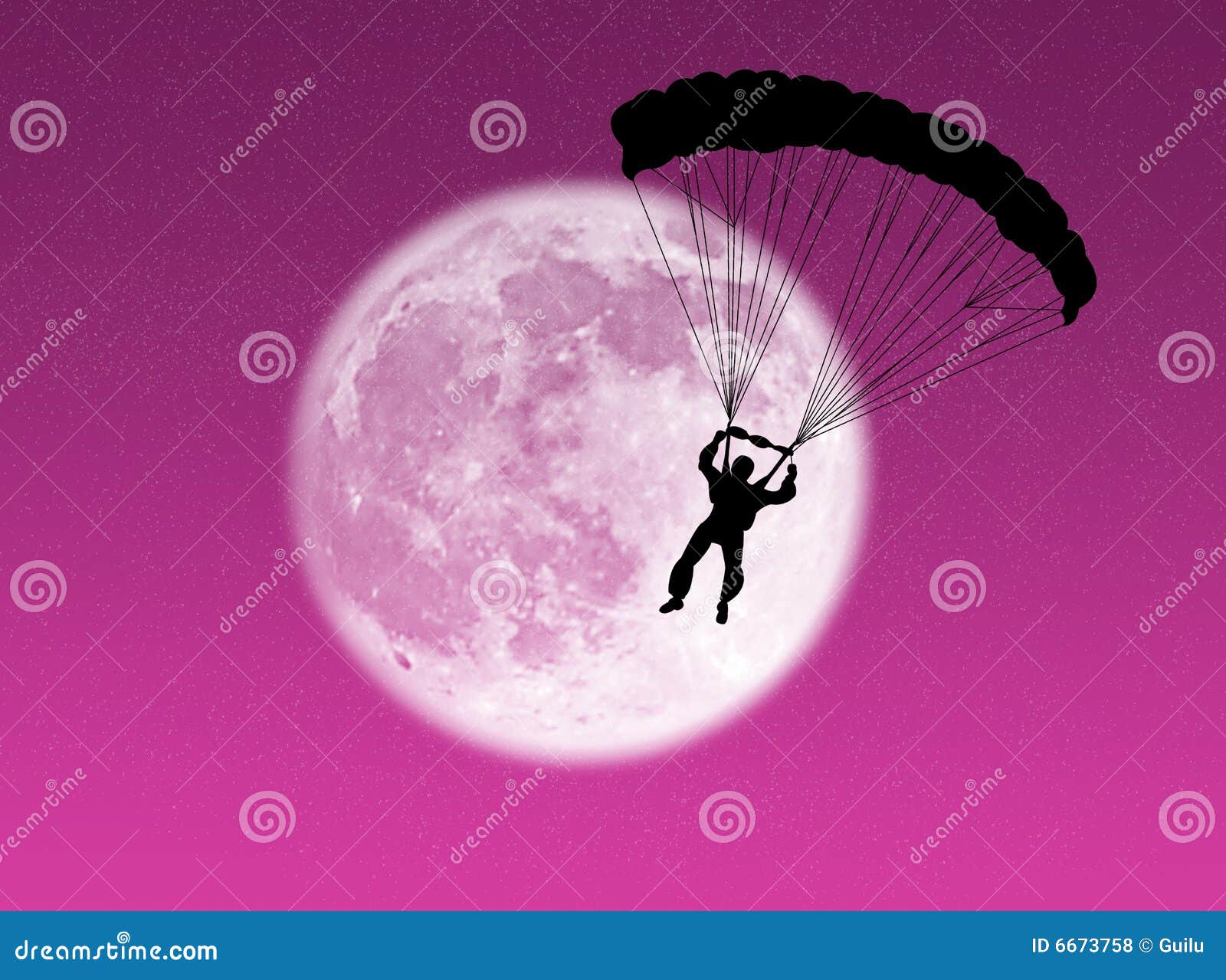 parachutist in the moon
