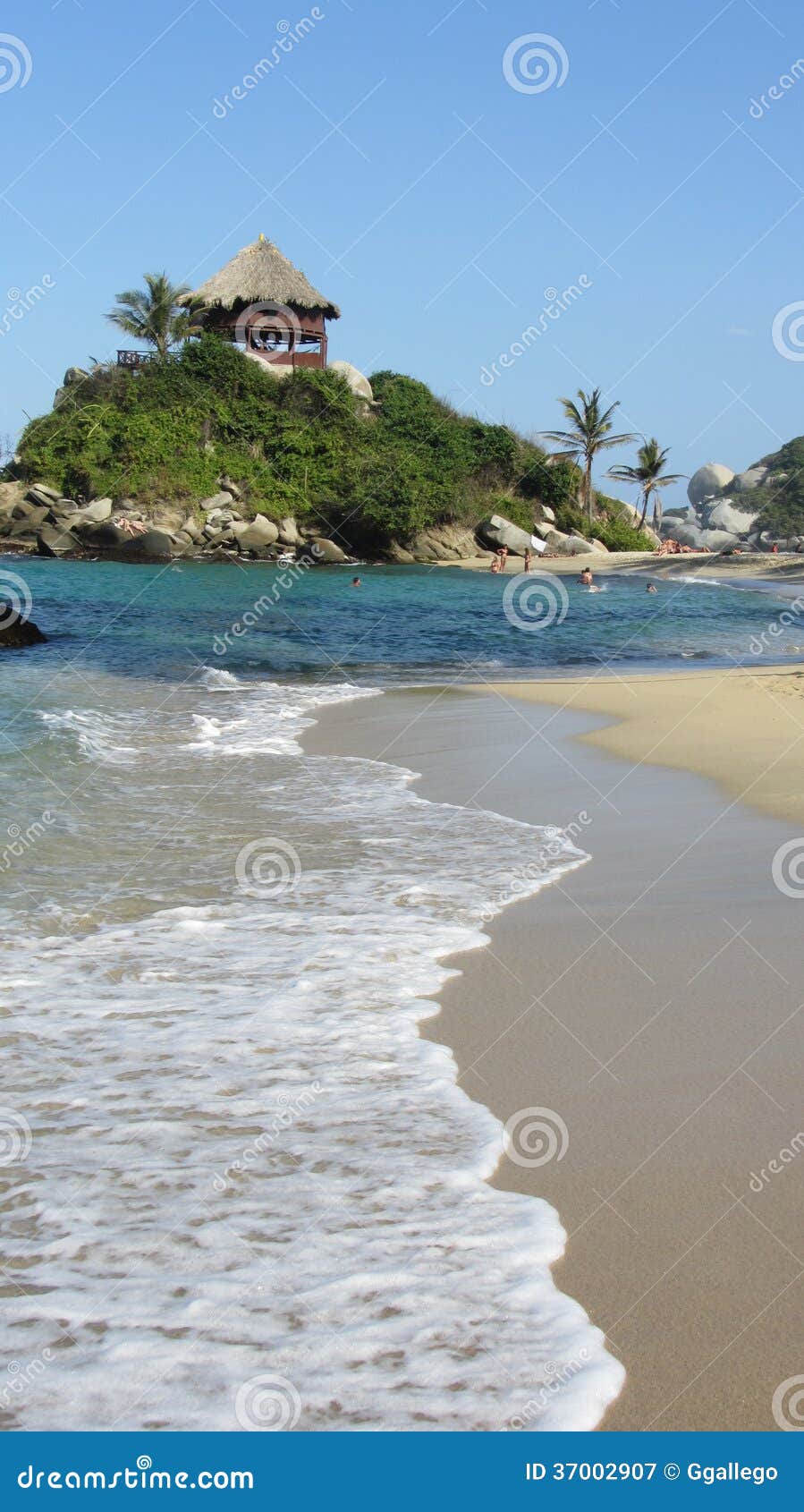 paradise caribbean blue sea in colombian cost, caribe, playas hermosas