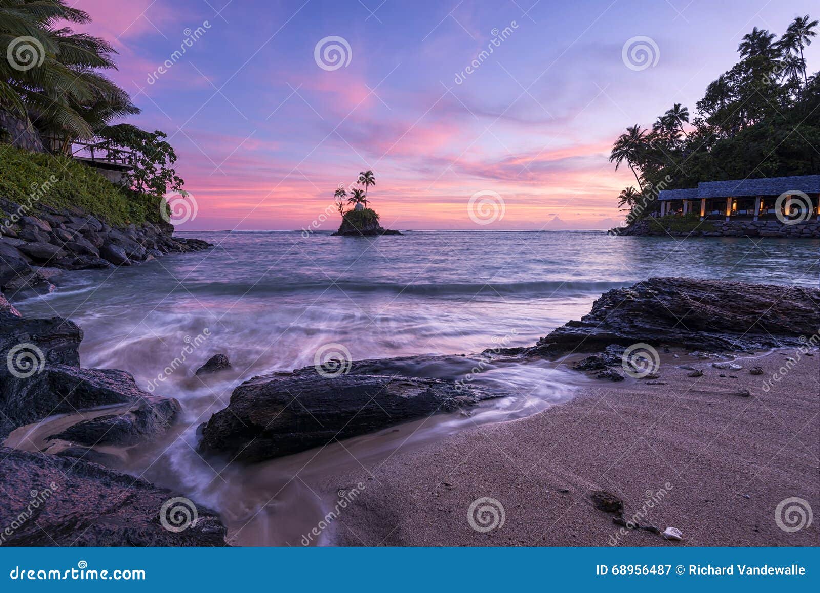 Paradise Cove stock image. Image of sunset, beach, palm 68956487