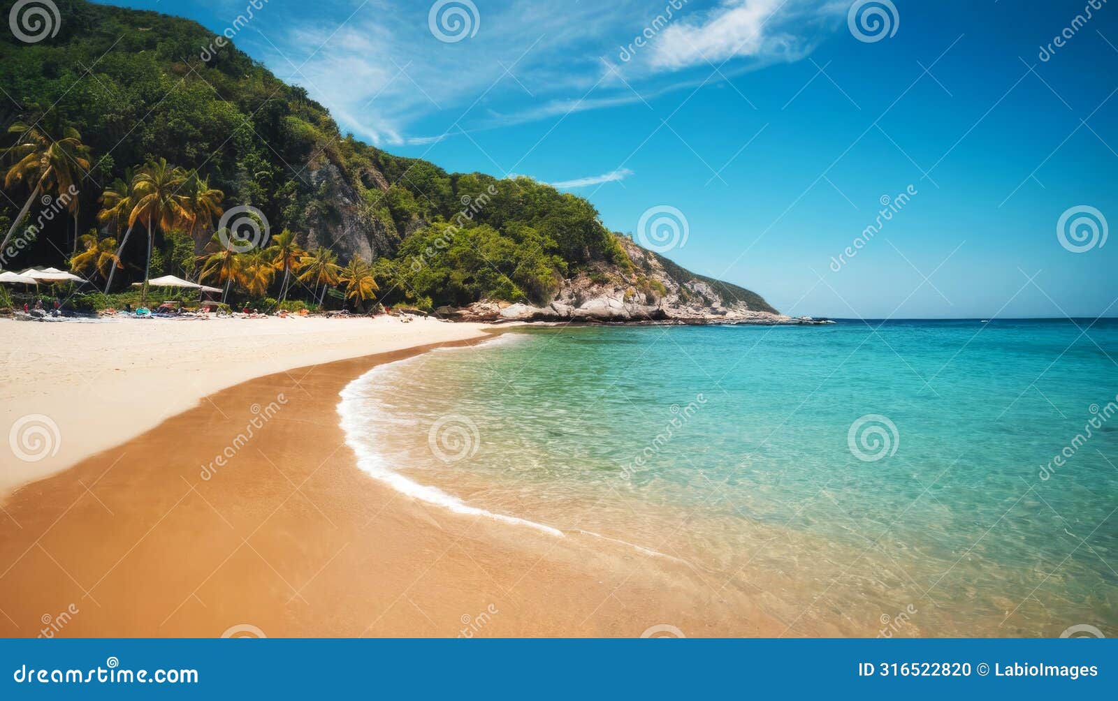 paradisiacal beach on a summer day