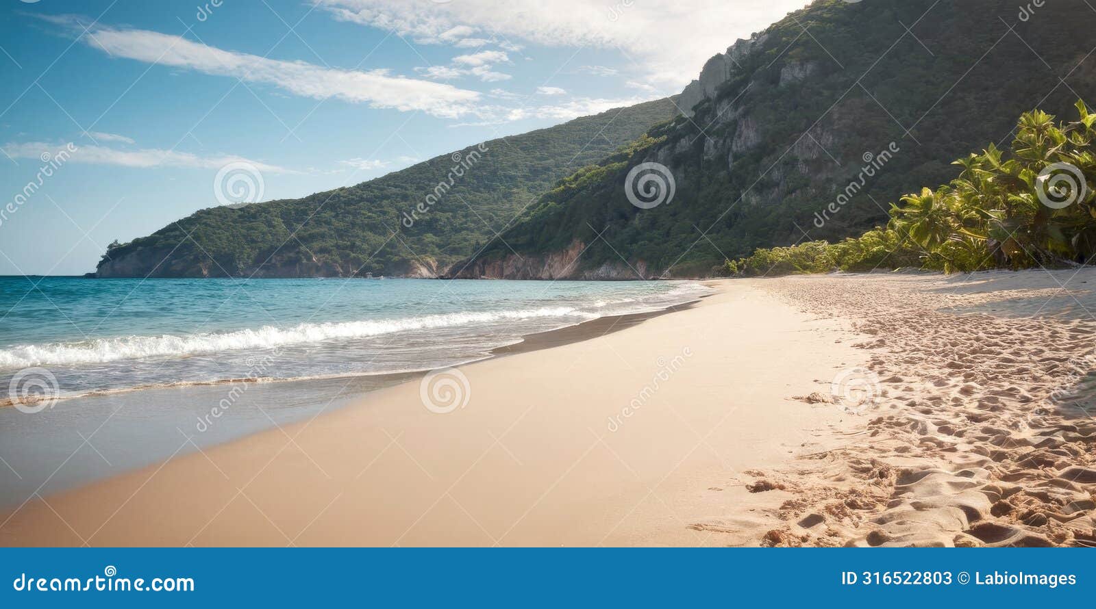 paradisiacal beach on a summer day