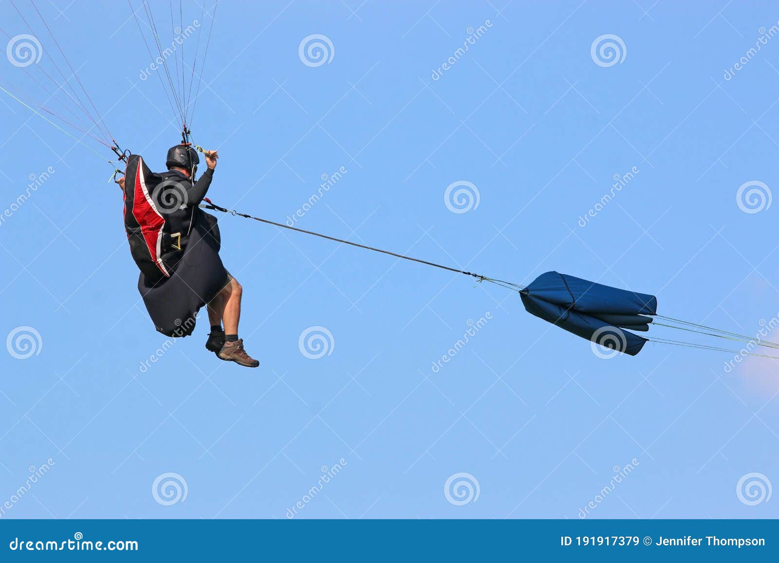 Paraglider Being Towed on a Winch Stock Image Image of towed, sport