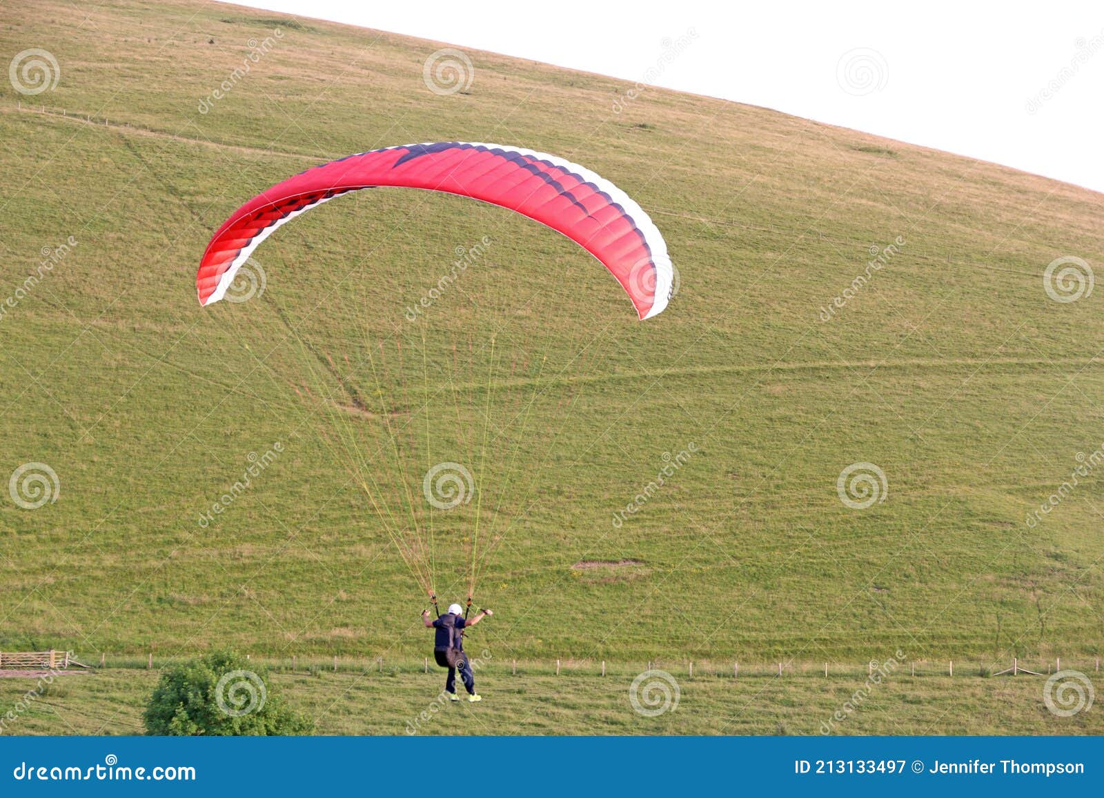 Paraglider Flying at Milk Hill, Wiltshire Stock Image Image of wing