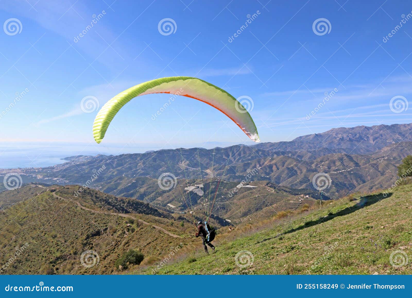 Paragliding from Itrabo in Andalucia, Spain Editorial Stock Image