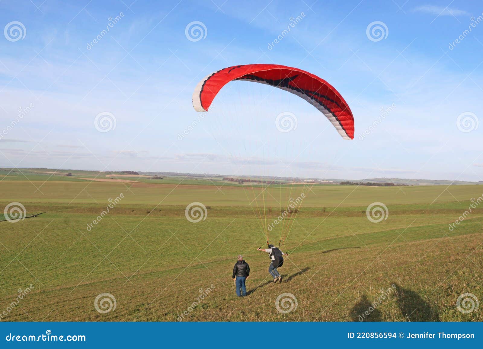 Paraglider at Milk Hill, Wiltshire Editorial Stock Image Image of