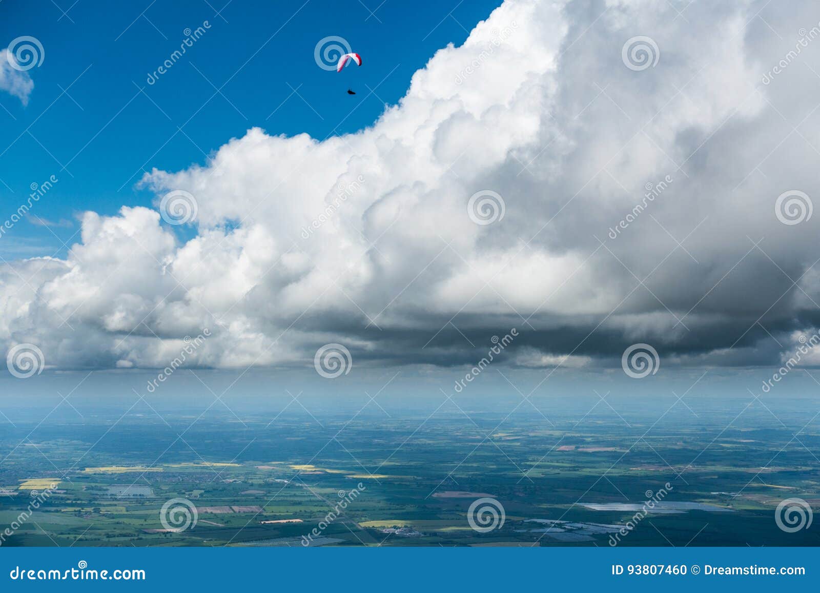 Paraglider Over English Country Side Stock Photo Image of paraglide