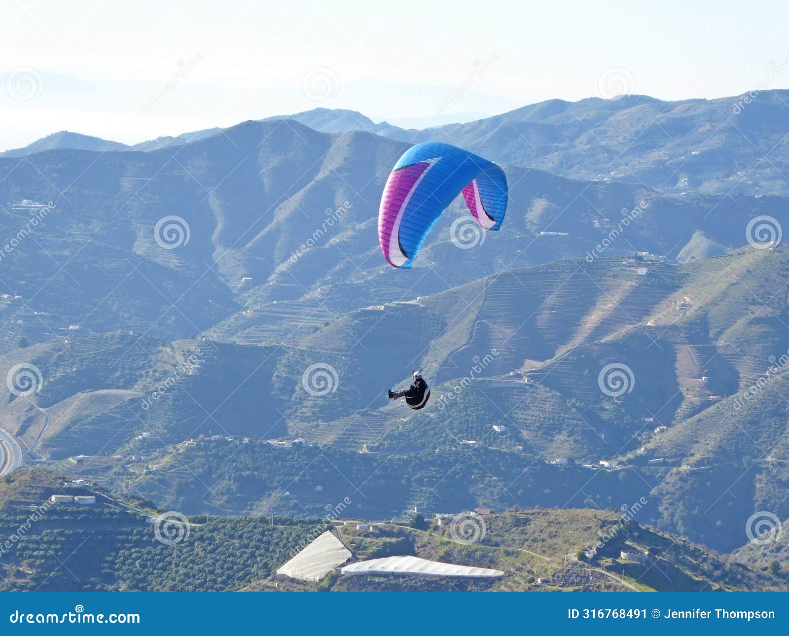 paragliding from itrabo in andalucia, spain