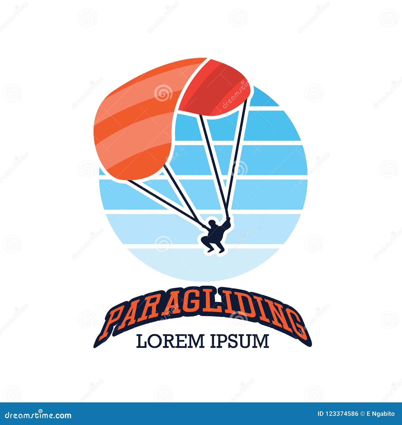 Paragliding Logo with Text Space for Your Slogan / Tag Line Stock