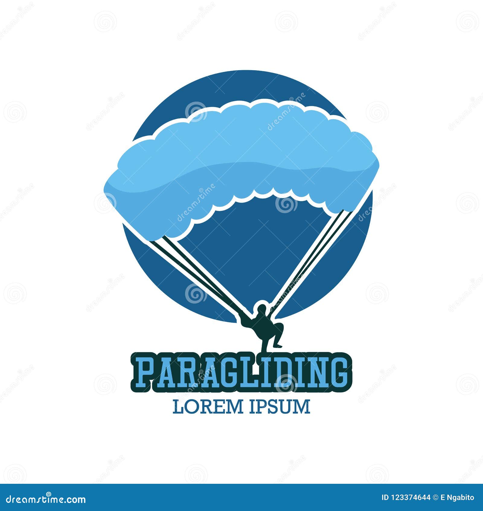 Paragliding Logo with Text Space for Your Slogan / Tag Line Stock