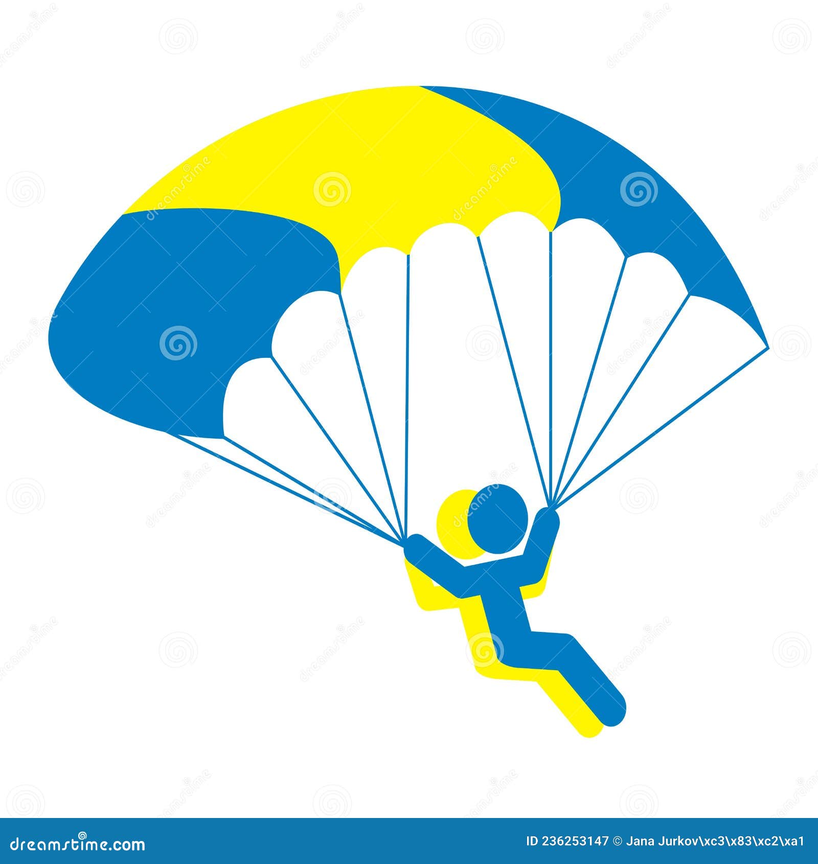 paragliding, two people with parachute, eps.