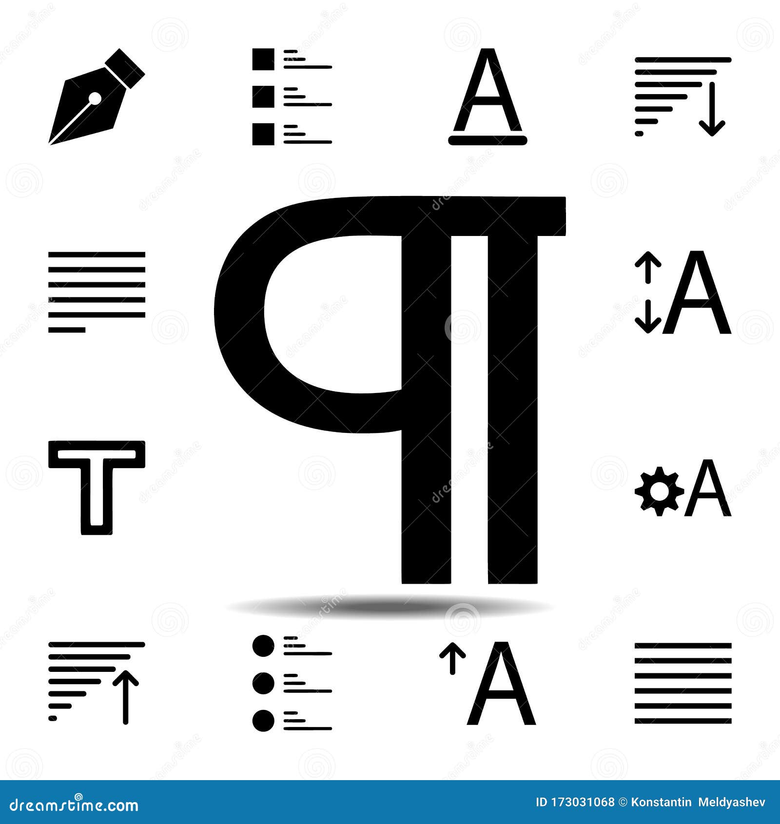 paragraph, text icon. simple glyph, flat  of text editor set icons for ui and ux, website or mobile application