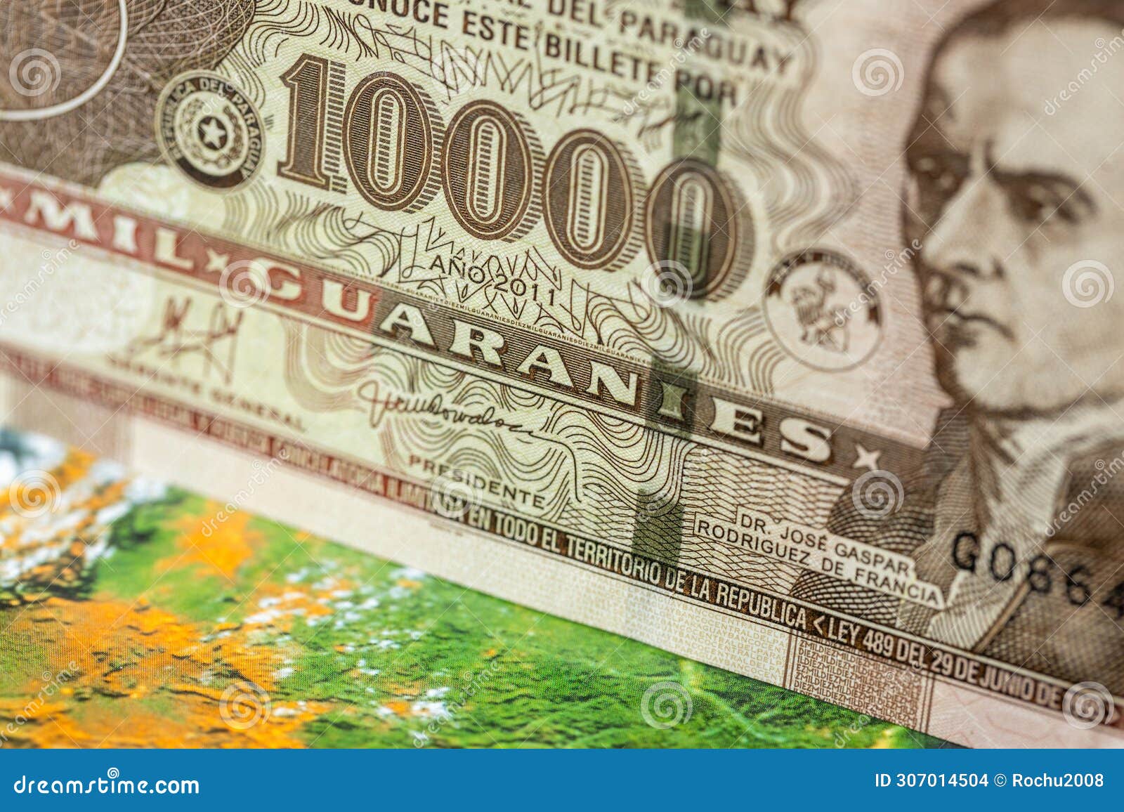 paraguay money, paraguayan currency, paraguayan guaranies exchange rate, financial concept