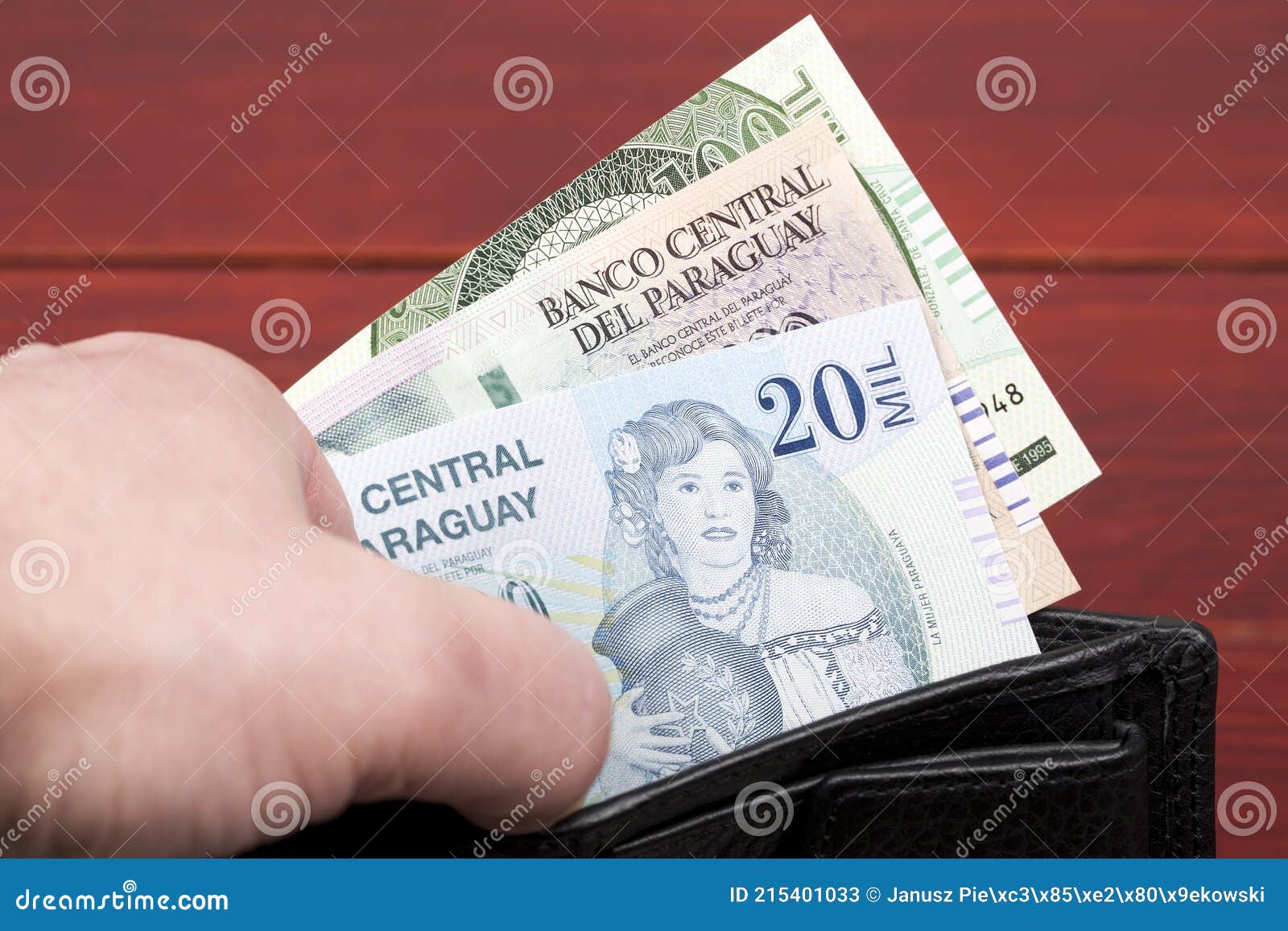 paraguayan guarani in the black wallet