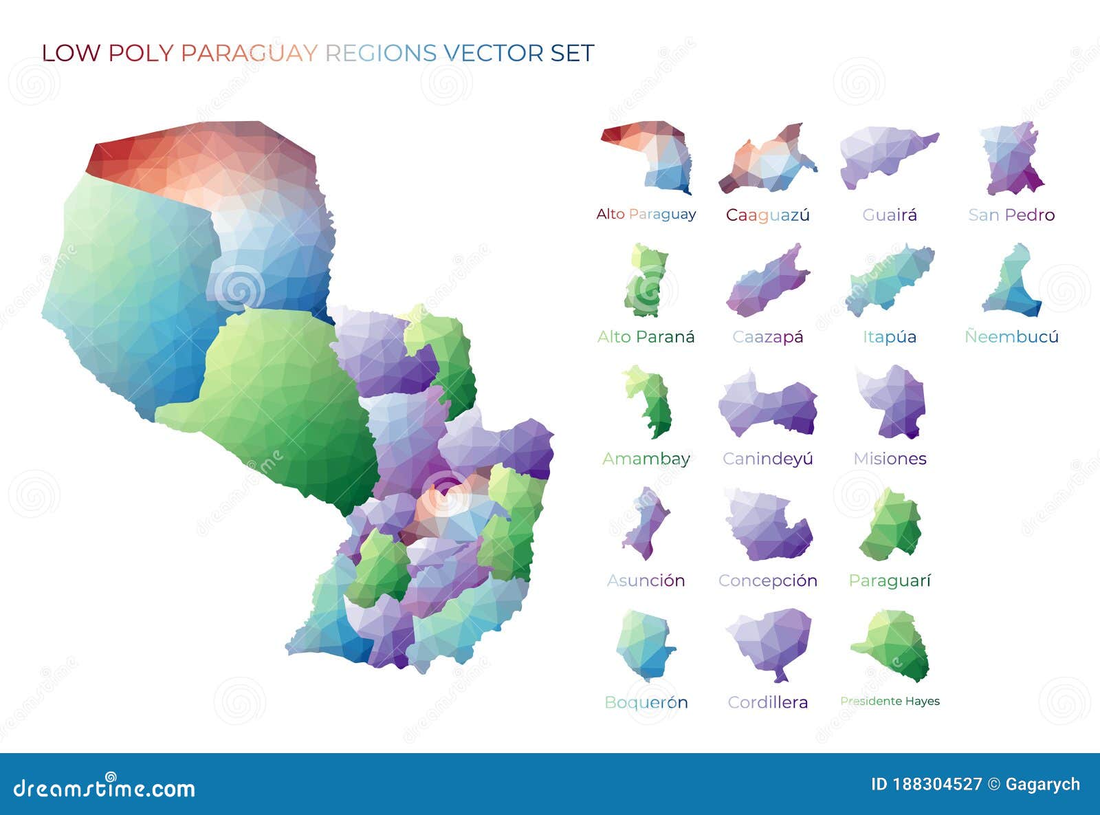 paraguayan low poly regions.