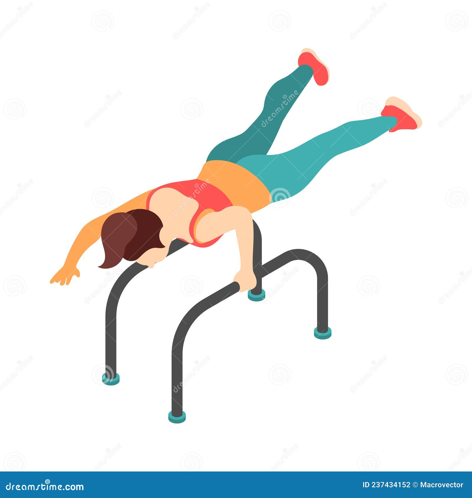 Parallel Bars Workout Composition Stock Vector Illustration of