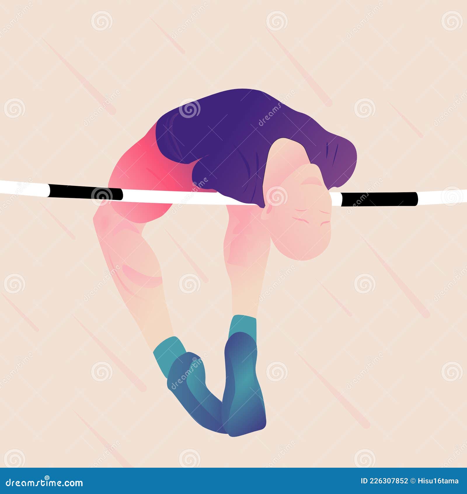 Paralympics Games Athlete High Jump Stock Illustration - Illustration