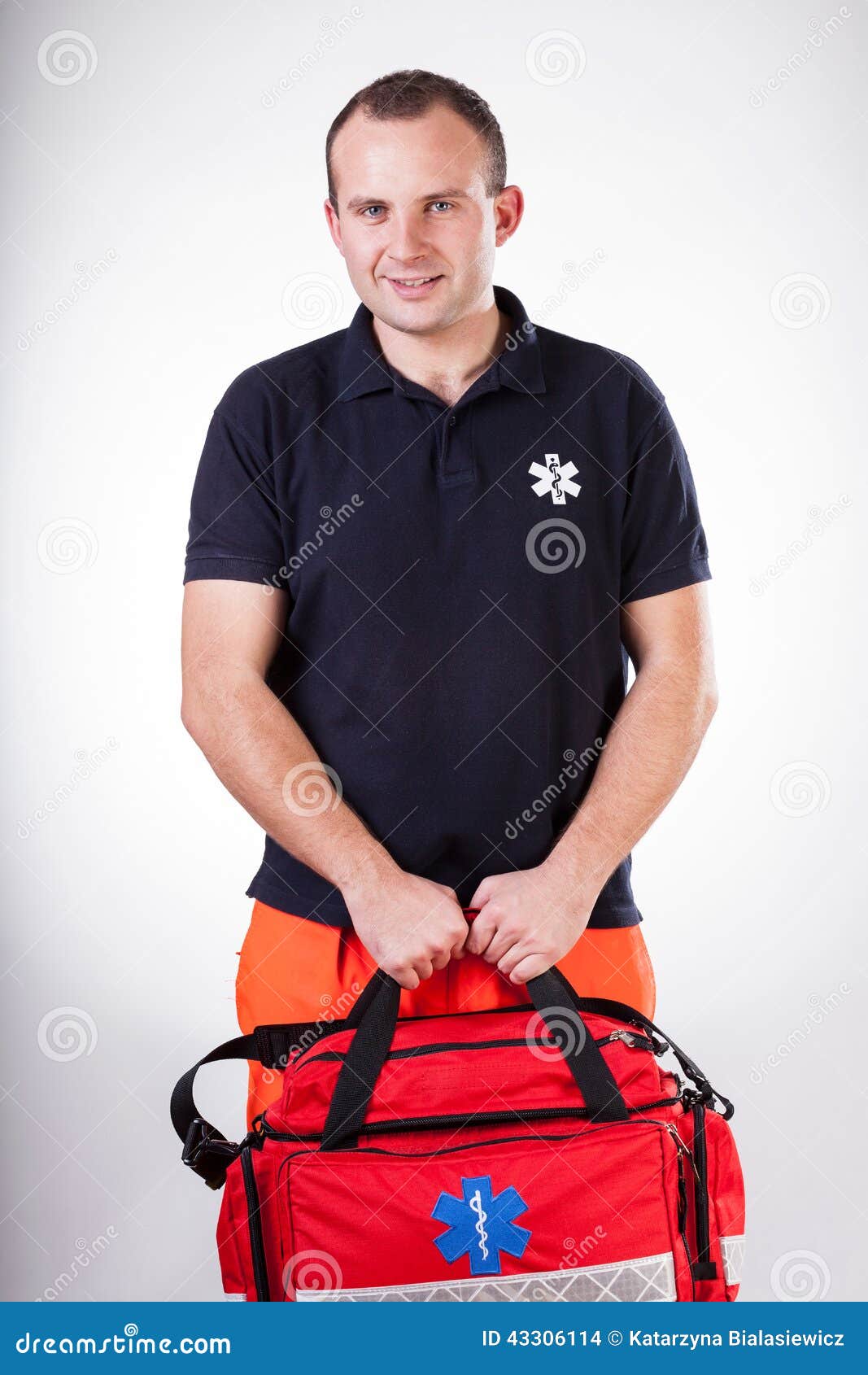 Paramedic with First Aid Kit Stock Photo Image of caucasian, help