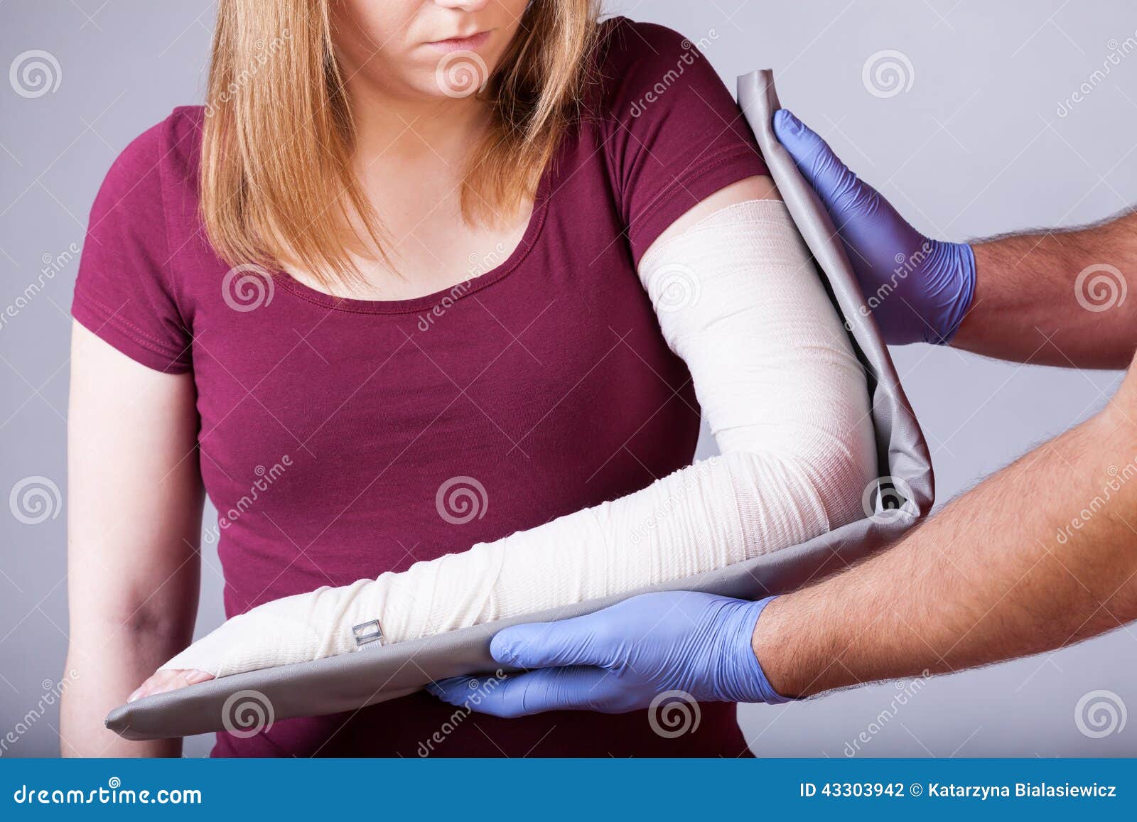 Paramedical Using Backboard Stock Photo Image of bandaging, glove