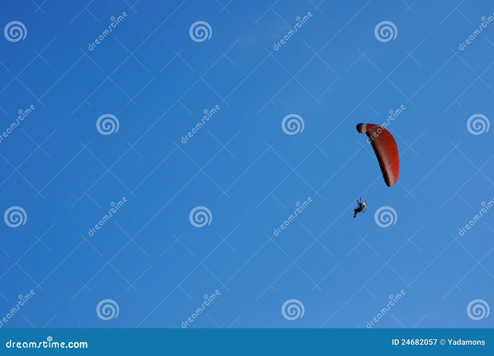Paramotor Extreme Sport Flying on Blue Sky Stock Image Image of state