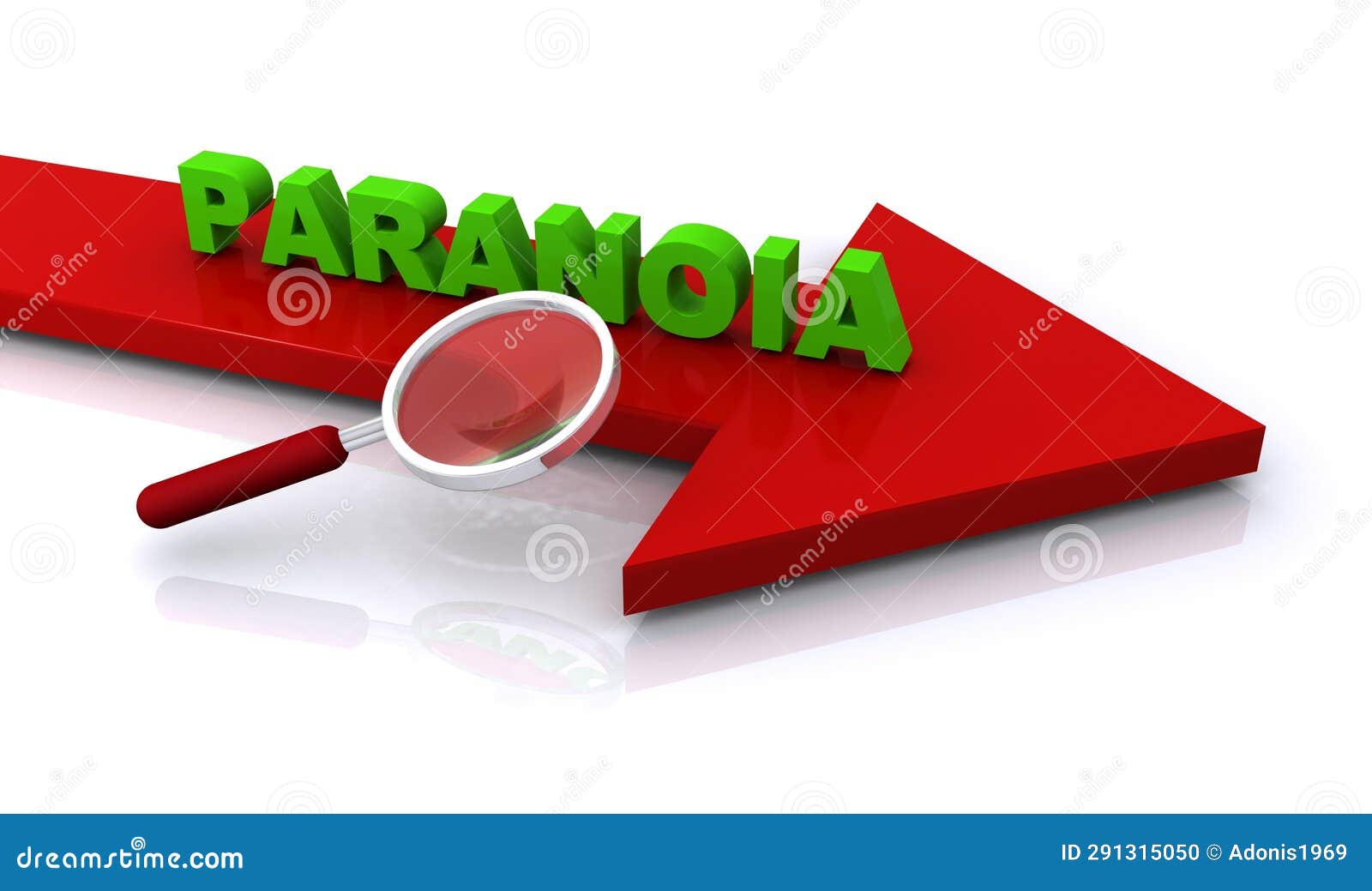 paranoia word on arrow and white