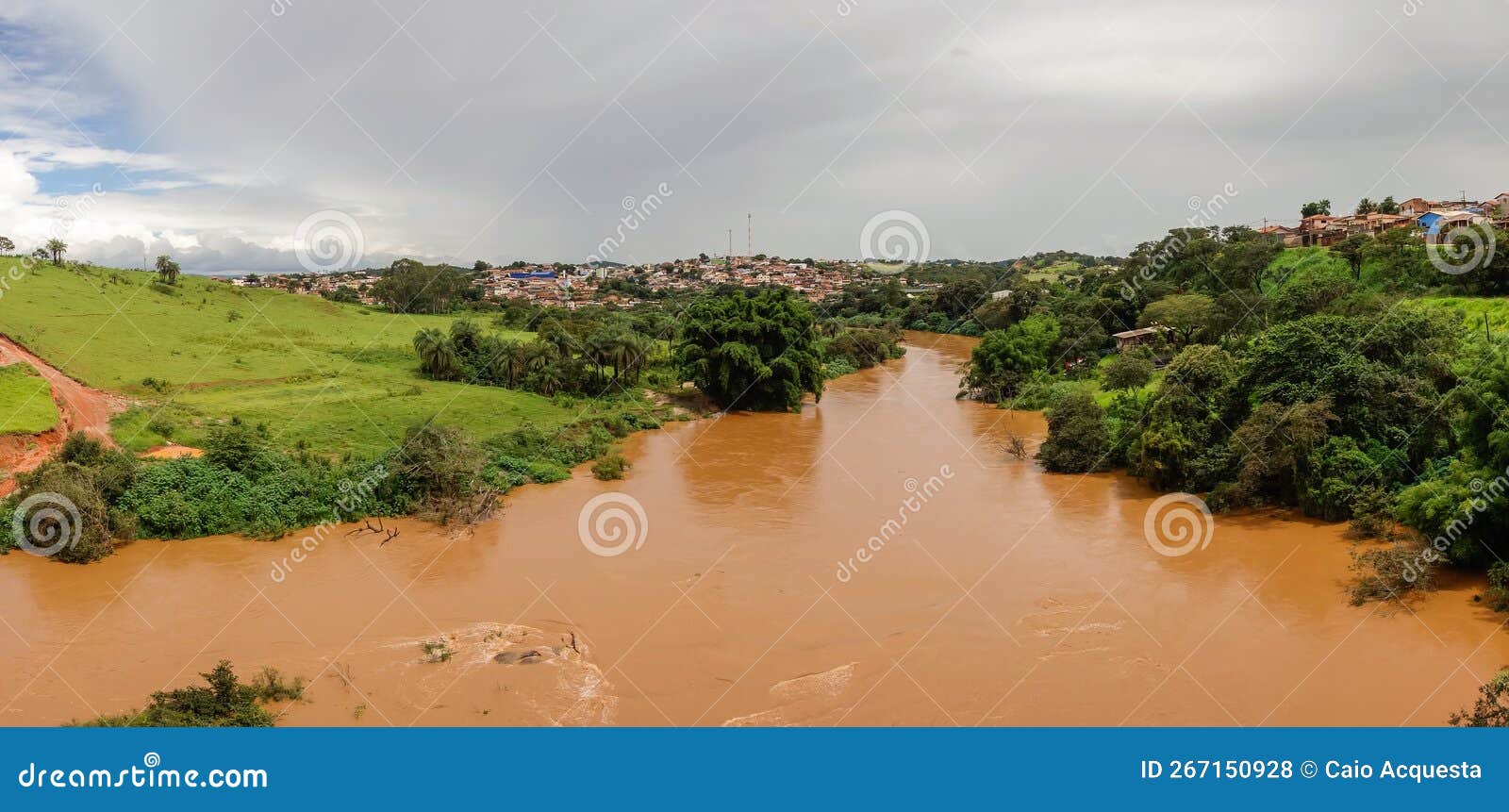 Paraopeba River Overflowing after Summer Rains in Brumadinho, Minas Gerais,  Brazil. Panoramic Stock Photo - Image of landscape, tropical: 267150928