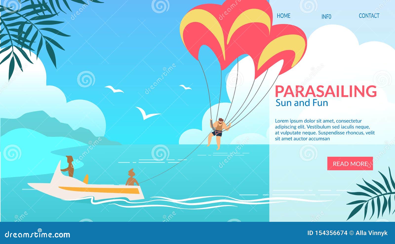 parasailing banner, parasail wing with flying man