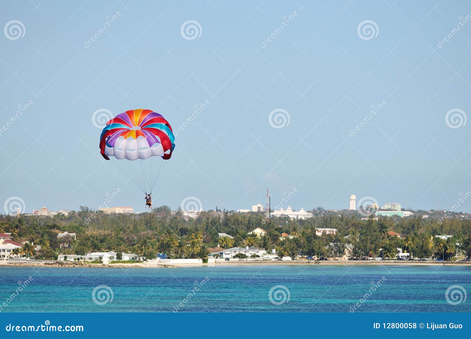 Parasailing Over the Caribbean Sea Stock Photo Image of people