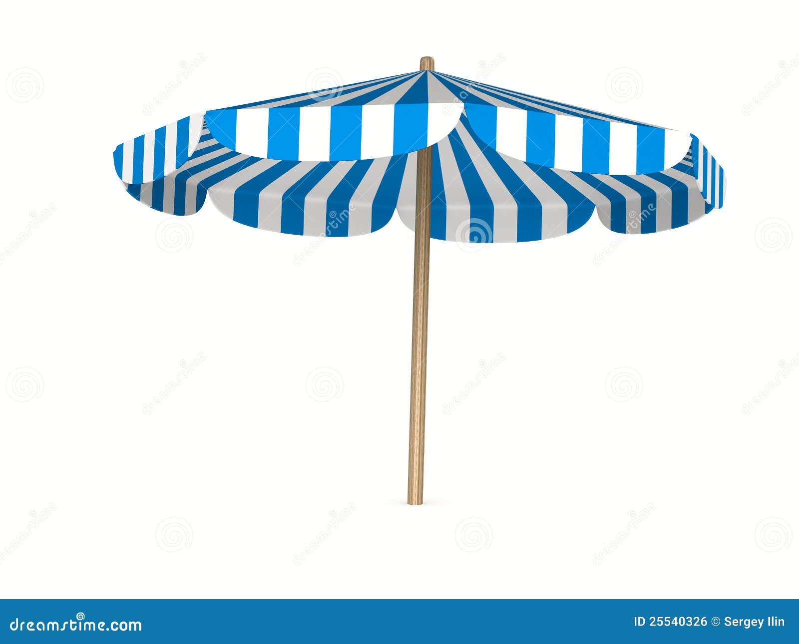 Parasol on white background. 3D image