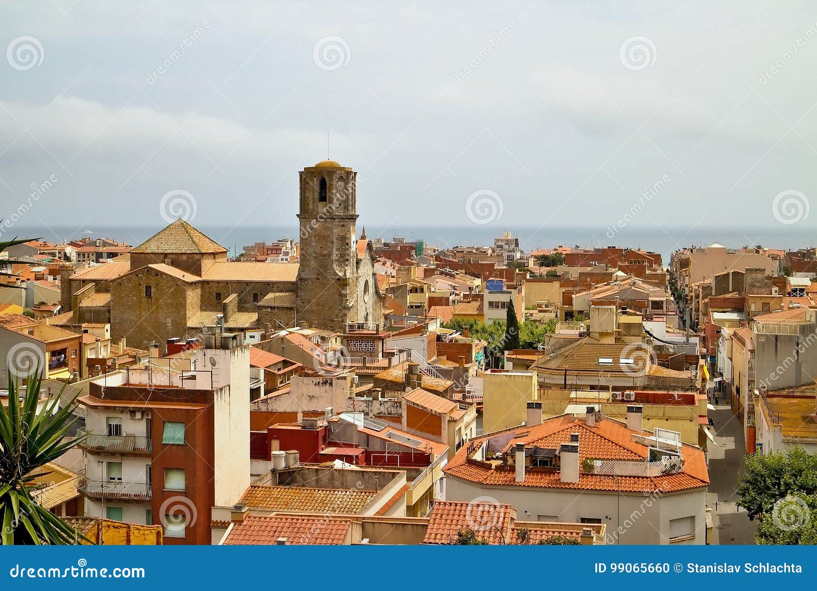 parc del castell has a magnificent view of the village of malgrat de mar.