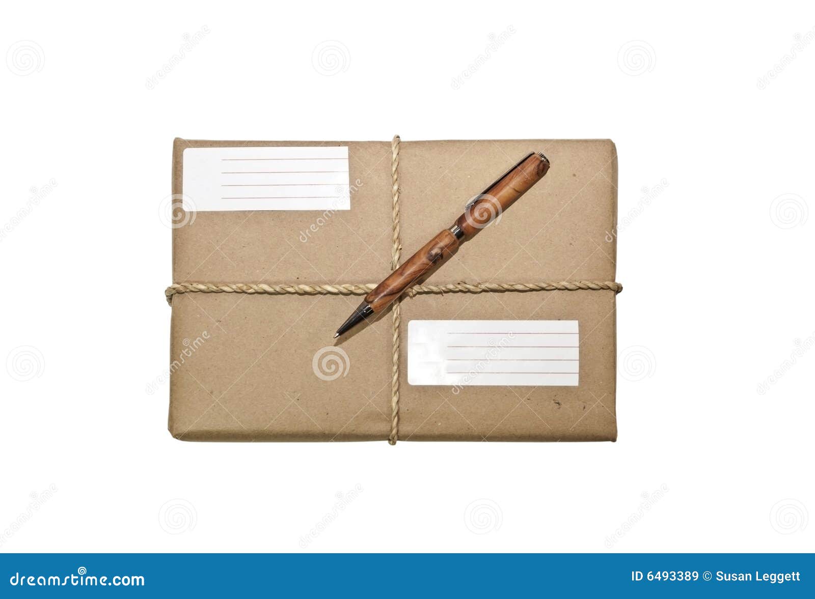 Parcel/Package/ Twine and Label Stock Image Image of business