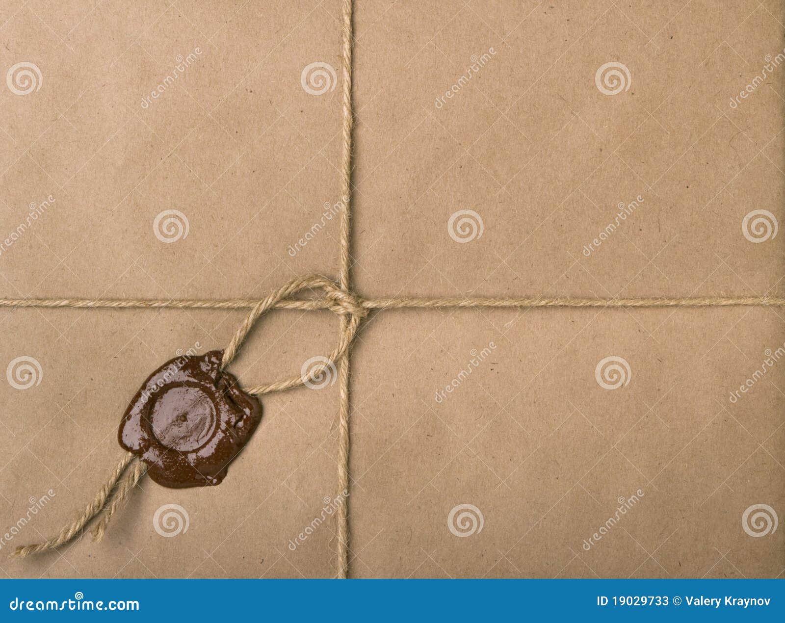 Parcel with a rope and wax stock image. Image of delivering 19029733