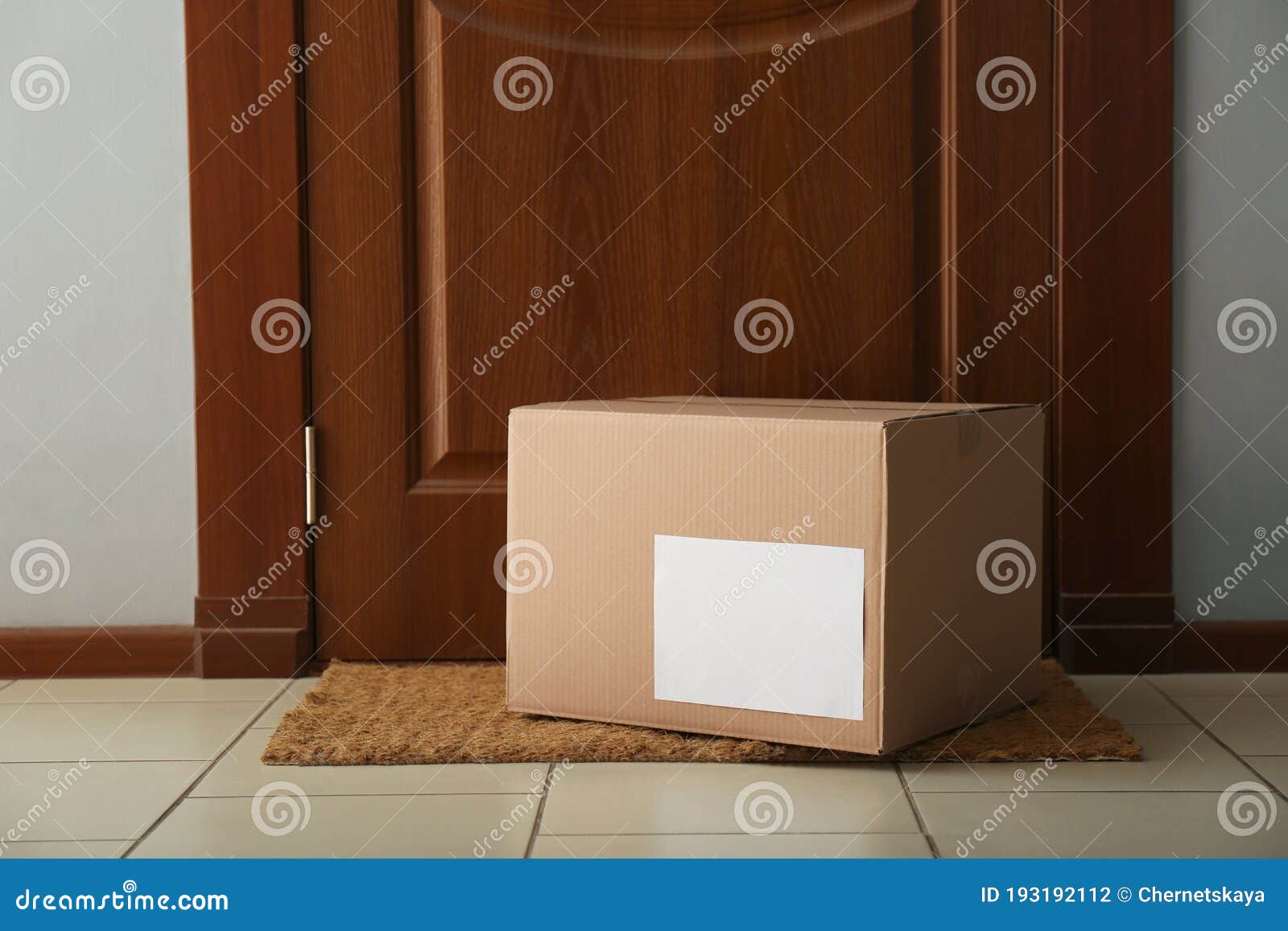 Parcel on Rug. Delivery Service Stock Photo Image of container