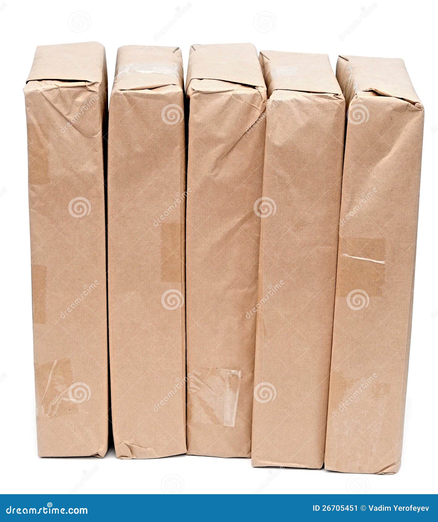 Parcel Wrapped with Brown Paper Stock Image Image of isolated, pair