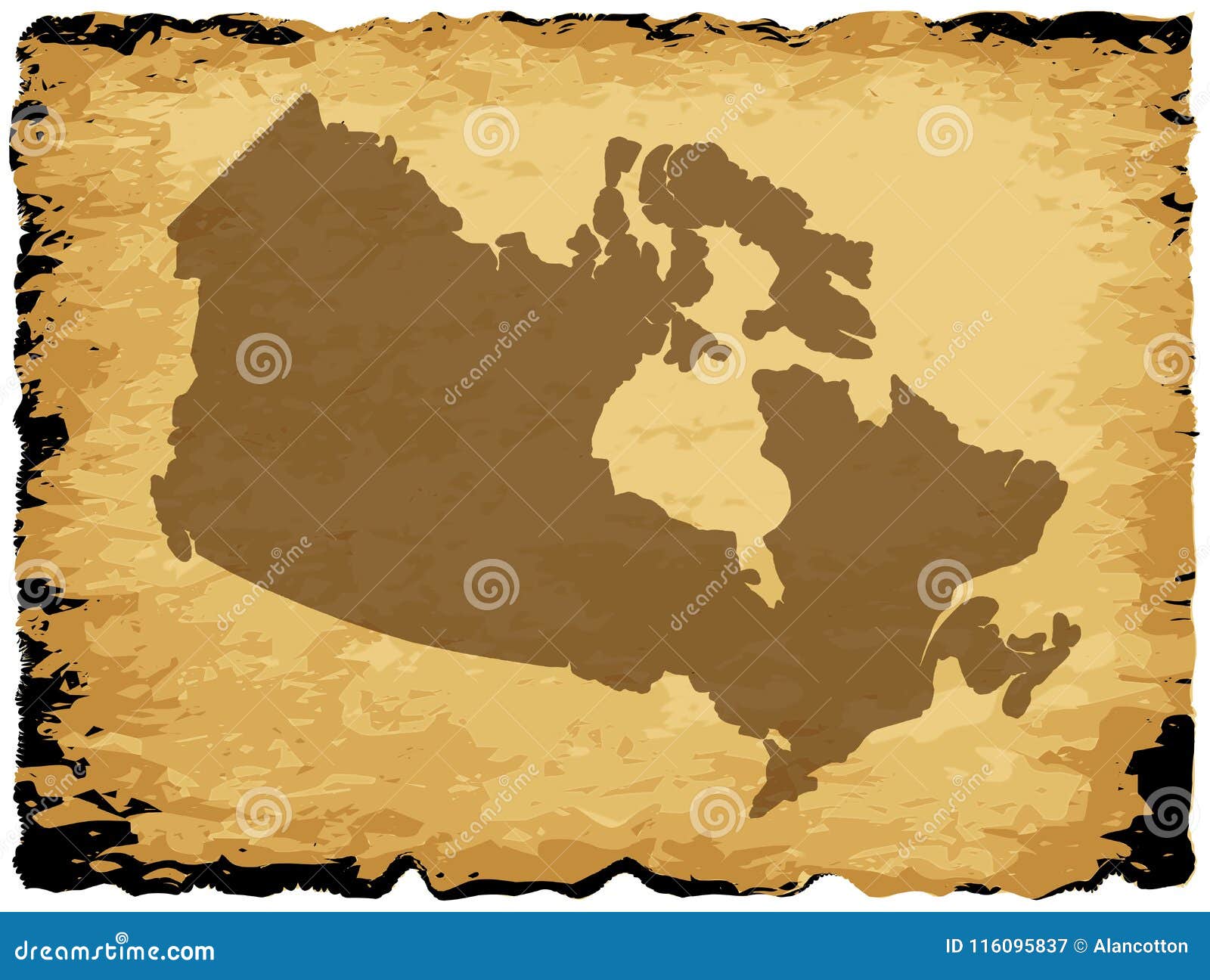 Canadian Map on Parchment stock vector. Illustration of canada 116095837